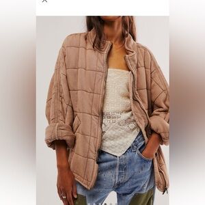 Free People Brown Quilted Puffer Jacket